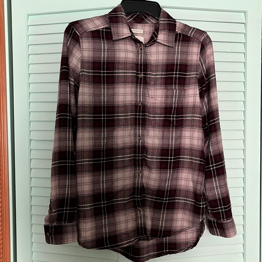 Size S Maroon American Eagle Flannel